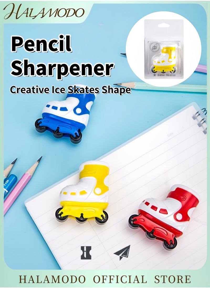 HALAMODO Creative Ice Skate-Shaped Pencil Sharpener for Students and Kids Mini Sharp Portable Stationery with Safe Design  - Image 1