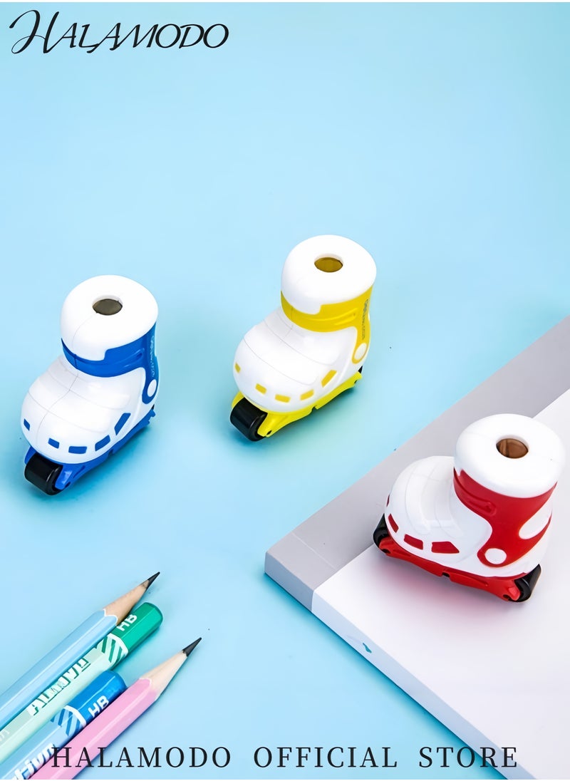 HALAMODO Creative Ice Skate-Shaped Pencil Sharpener for Students and Kids Mini Sharp Portable Stationery with Safe Design  - Image 2