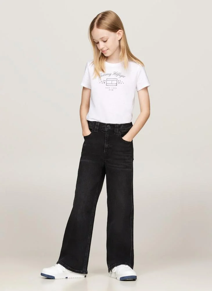 تومي هيلفيغر Youth Logo Crew Neck T-Shirt