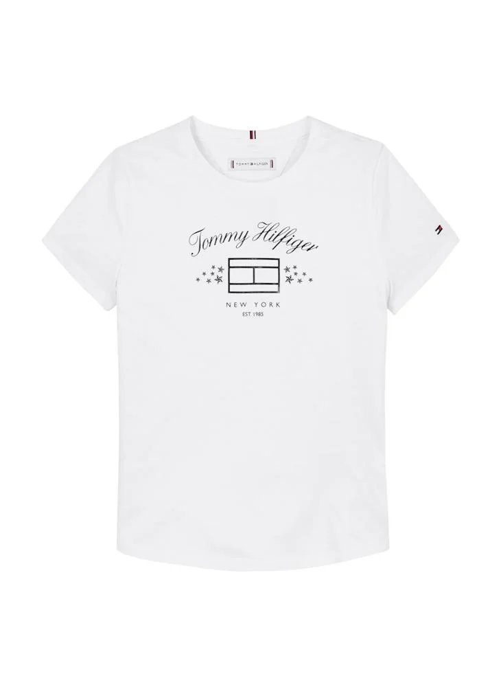 تومي هيلفيغر Youth Logo Crew Neck T-Shirt