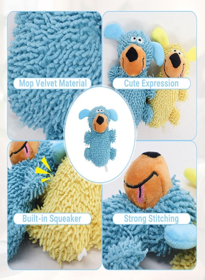 Andiker Dog Squeaky Toy, 7.08 in Cute Puppy Plush Toy with Short Mop Velvet Interactive Dog Toy for Small and Medium Dogs Chewing Teeth Grinding Playing (Blue) - Image 4