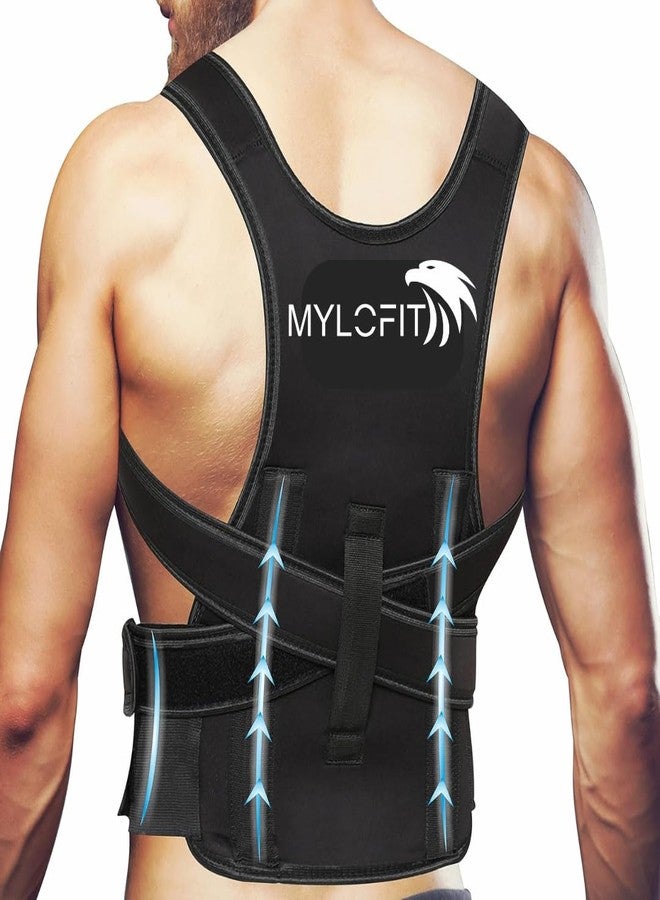 MYLOFIT حزام ماي لوفيت لتصحيح وضعية الجسم للرجال والنساء | دعامة ظهر قابلة للتعديل بمقاس واحد لتخفيف آلام أعلى وأسفل الظهر | مثالي للاستخدام في المكتب، والنادي الرياضي، والمنزل - Image 1