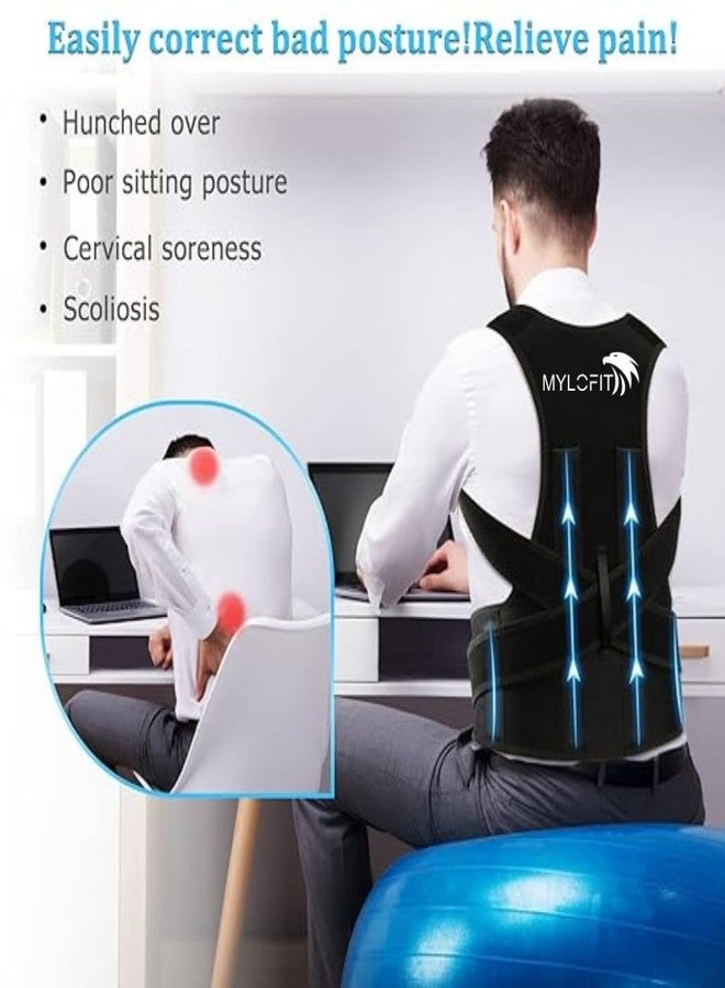 MYLOFIT حزام ماي لوفيت لتصحيح وضعية الجسم للرجال والنساء | دعامة ظهر قابلة للتعديل بمقاس واحد لتخفيف آلام أعلى وأسفل الظهر | مثالي للاستخدام في المكتب، والنادي الرياضي، والمنزل - Image 4