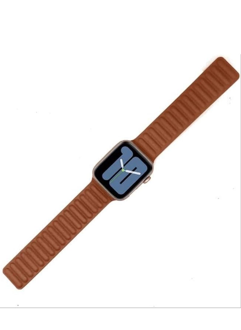 ELTRAZONE Compatible with Apple Watch Band 45mm,Genuine Leather Watch Strap Replacement for Apple Watch Series 7/ - Image 3