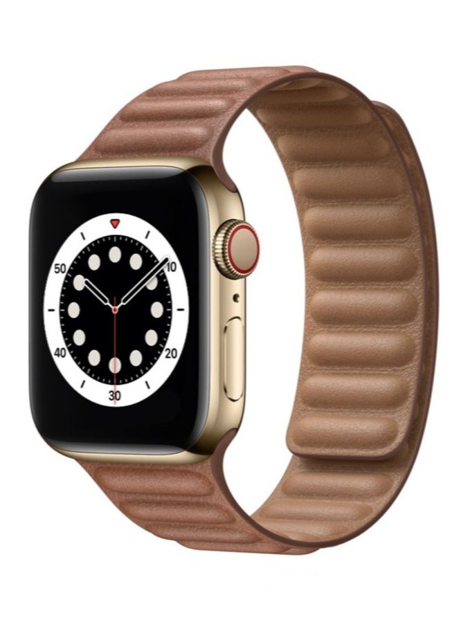 ELTRAZONE Compatible with Apple Watch Band 45mm,Genuine Leather Watch Strap Replacement for Apple Watch Series 7/ - Image 1