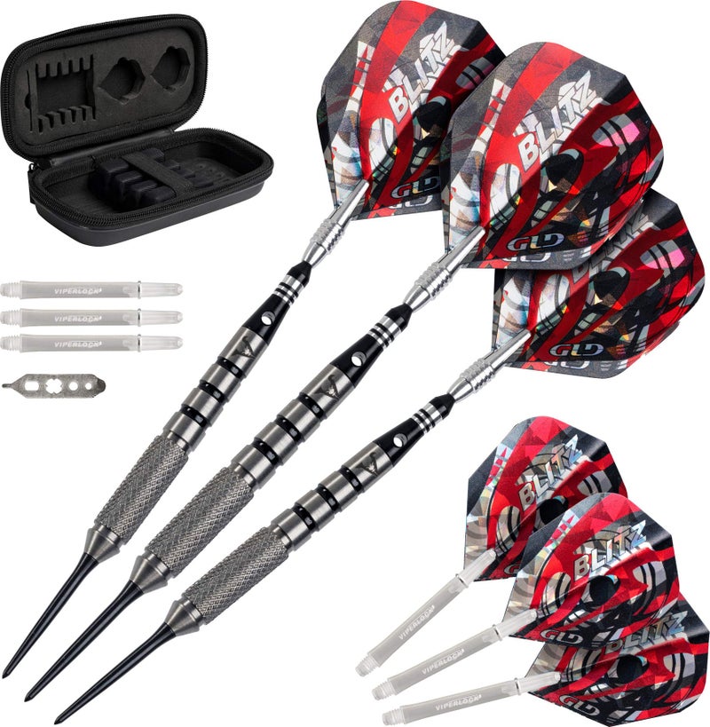 Viper Blitz 95% Tungsten Steel Tip Dart Set with Storage/Travel Case, 24 Grams - Image 1