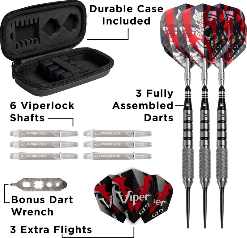 Viper Blitz 95% Tungsten Steel Tip Dart Set with Storage/Travel Case, 24 Grams - Image 4