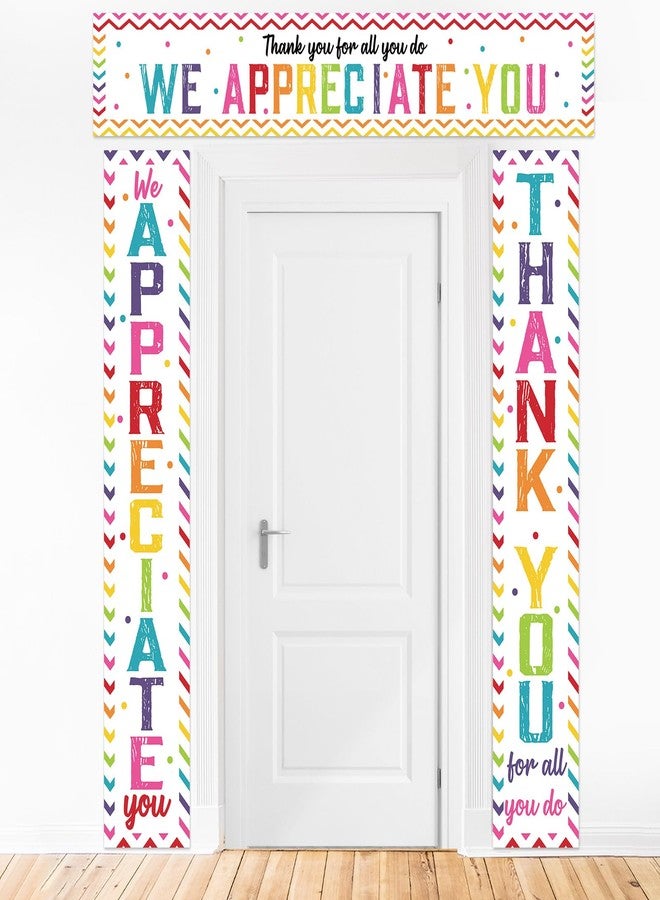 CHUNNIN 3Pcs Colorful We Appreciate You Porch Sign Banner Thank You Party Decorations for Employee Appreciation Hanging Backdrop Work Anniversary Photo Booth Prop for Party Supplies Staff Teacher - Image 1