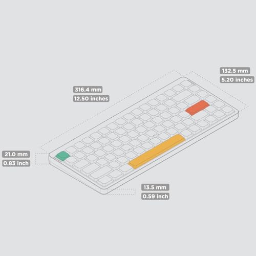 nuphy Air75 V2 Portable 75% Mechanical Keyboard,Wireless Keyboard,Supports Bluetooth/2.4G/USB-C RGB Gaming Keyboards,Compatible with Windows/Mac OS/Linux Systems Grey-Gateron Aloe Switch - Image 3