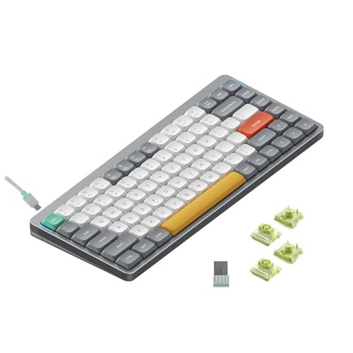 nuphy Air75 V2 Portable 75% Mechanical Keyboard,Wireless Keyboard,Supports Bluetooth/2.4G/USB-C RGB Gaming Keyboards,Compatible with Windows/Mac OS/Linux Systems Grey-Gateron Aloe Switch - Image 1
