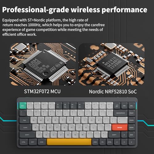 nuphy Air75 V2 Portable 75% Mechanical Keyboard,Wireless Keyboard,Supports Bluetooth/2.4G/USB-C RGB Gaming Keyboards,Compatible with Windows/Mac OS/Linux Systems Grey-Gateron Aloe Switch - Image 5