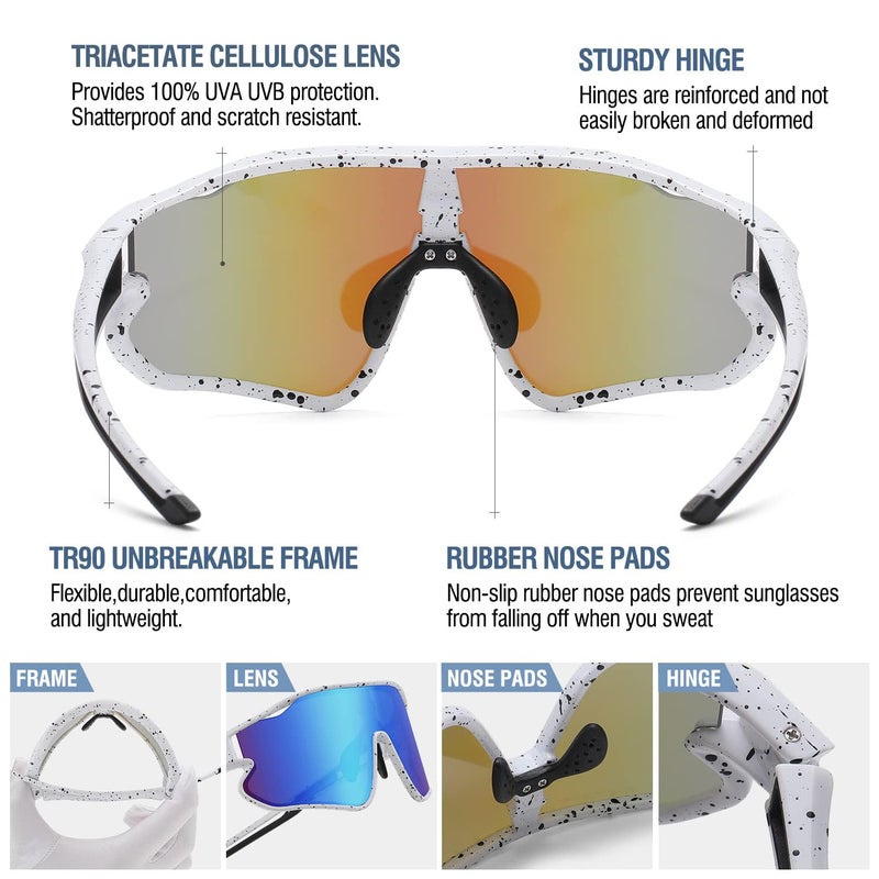 DUCO Kids Sunglasses Youth Baseball Sun Glasses Lightweight TR90 Frame UV400 Sports Cycling Shades for Boys Girls DK268 - Image 4