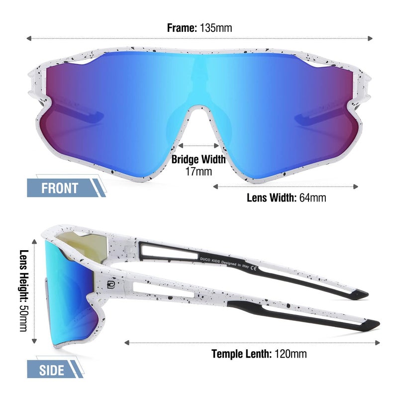 DUCO Kids Sunglasses Youth Baseball Sun Glasses Lightweight TR90 Frame UV400 Sports Cycling Shades for Boys Girls DK268 - Image 3