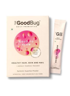 The Good Bug Good To Glow SuperGut Stick 5 Billion CFU of Clinically Proven Strains Pre+Probiotic+Nutrients | Helps Promote Radiant Skin Healthier Skin, Hair & Nails For Women - 3gx15 sticks  - Image 1
