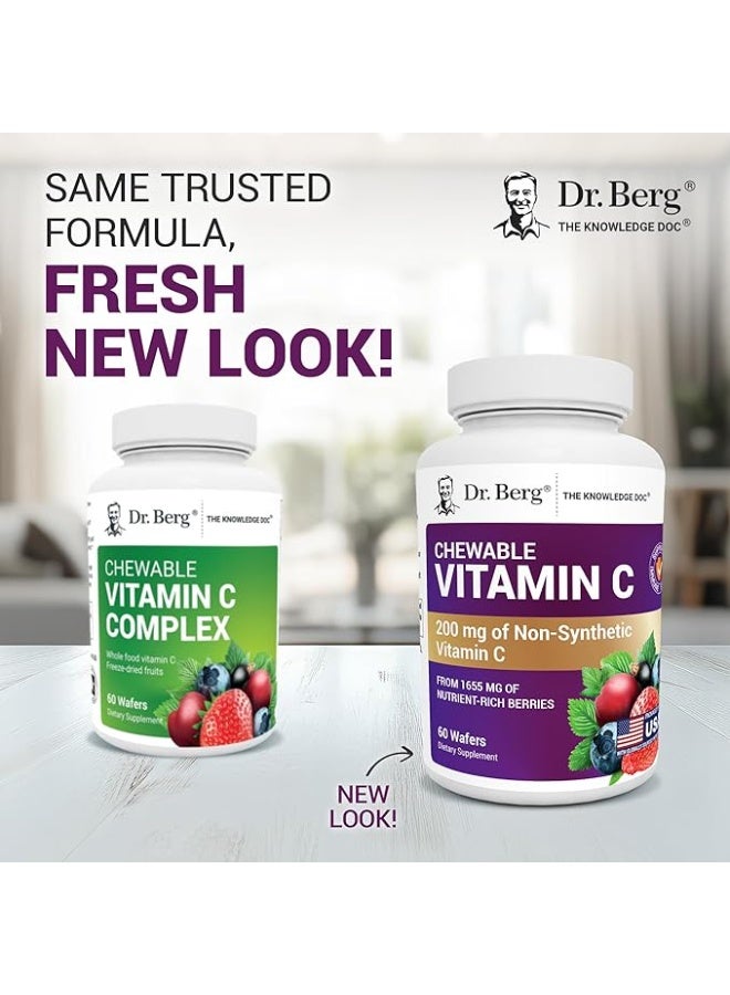 Dr.Berg Vitamin C Complex Whole Food (60 Chewable) 100% Natural Vitamin C from Just 4 Berries, Non-GMO - Image 3