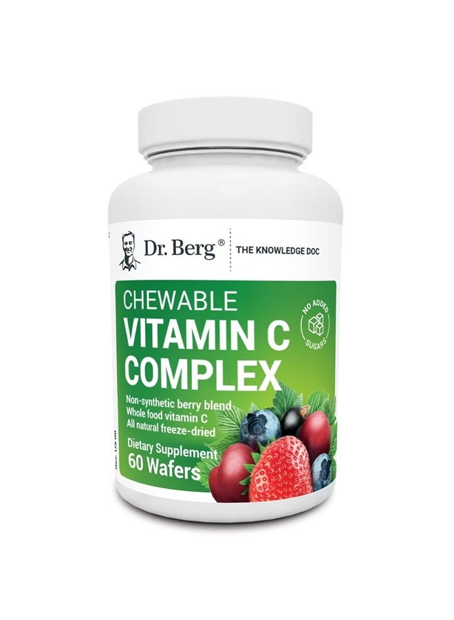 Dr.Berg Vitamin C Complex Whole Food (60 Chewable) 100% Natural Vitamin C from Just 4 Berries, Non-GMO - Image 4