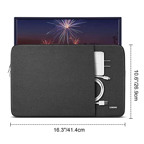 Losong 17.3 Inch Portable Monitor Case, Protective Carrying Sleeve for Most 17.3 Inch Portable Monitors, Water Resistant Laptop Display Bag with Accessory Pocket, Size-16.3"x10.6" Black - Image 2