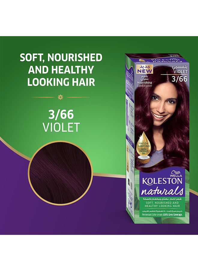WELLA Koleston Naturals Hair Color 3/66 Violet 50+50+10ml - Image 2