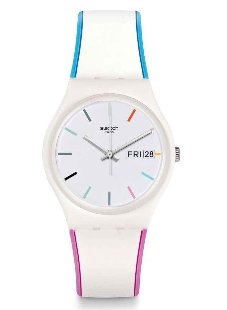 Swatch ساعة يد إيدجلاين مقاومة للماء بحركة كوارتز للجنسين - 34 مم - Image 1