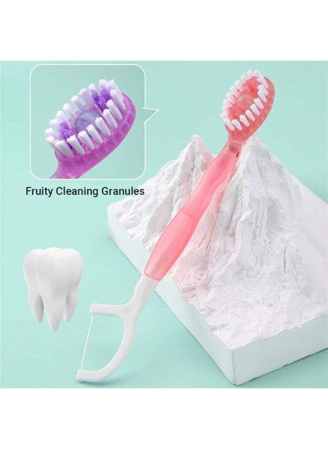 Generic - 5 In 1 Mini Toothbrush & Floss & Tongue Scraper & Toothpick Set, 5 In 1 Toothbrush & Floss, Tongue Scraper And Toothpick, Disposable Mini Toothbrushes On The Go - Image 1