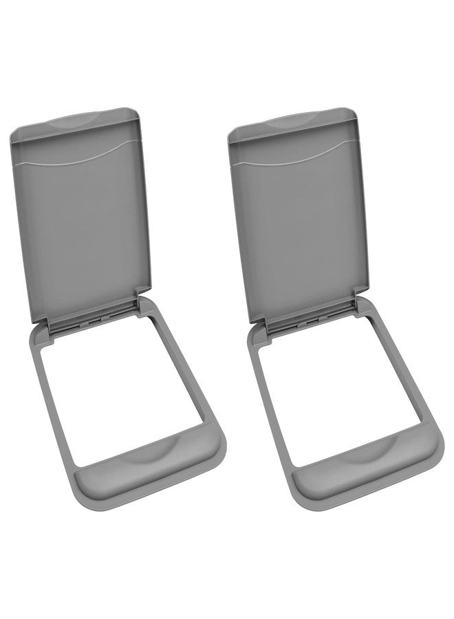 Rev-A-Shelf 50 Qt Under Sink Replacement Plastic Garbage Can Lid for Base Kitchen and Bathroom Cabinet, Silver, RV-50-LID-17-1-40 (2 Pack) - Image 1