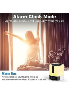 Excefore Night Light Bluetooth Speaker Alarm Clock Upgraded Touch Bedside Lamp For Bedroom Dimmable Warm Light 48 Rgb Color Changing Sound Machine With White Noise  - Image 3