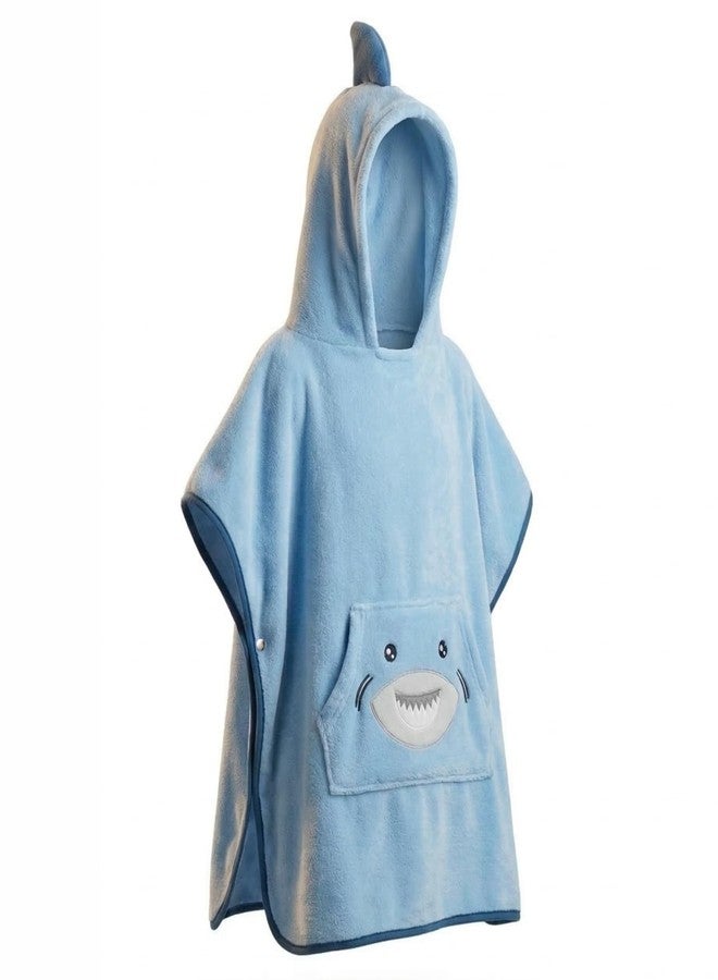 The Big Softy Hooded Towel Poncho for Kids - Shark Swim Towel Beach or Pool, Soft Quick Dry Wearable Cover Up - Boys, Girls, Toddler 3-10yr - Image 1