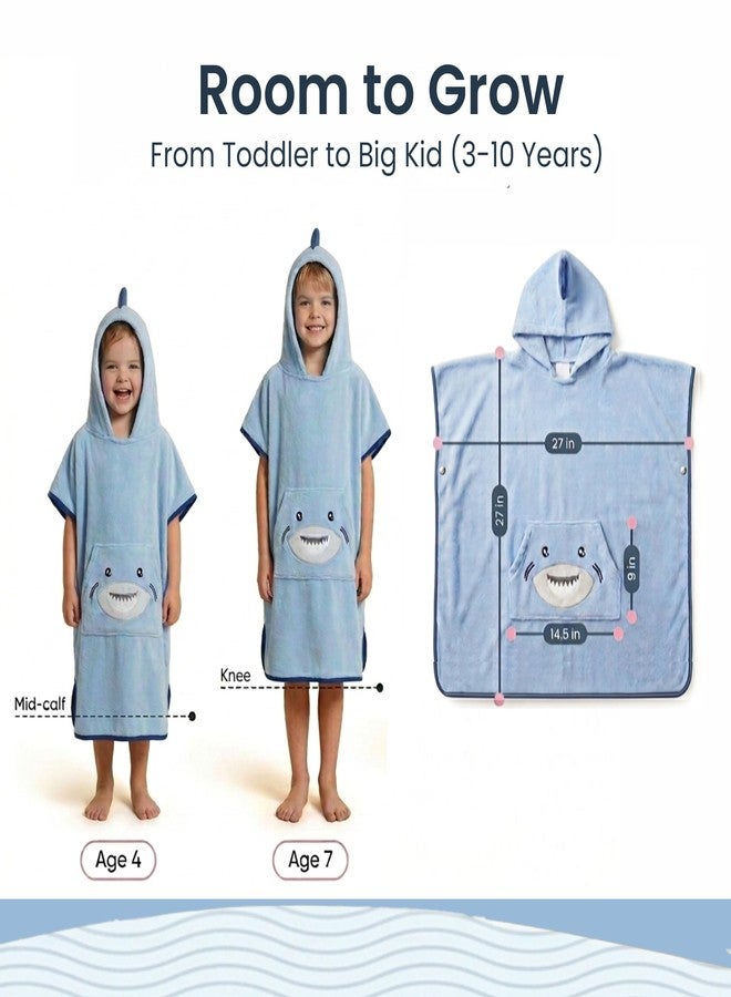 The Big Softy Hooded Towel Poncho for Kids - Shark Swim Towel Beach or Pool, Soft Quick Dry Wearable Cover Up - Boys, Girls, Toddler 3-10yr - Image 3