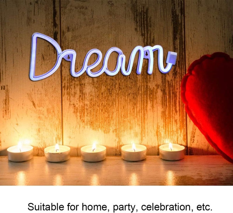 Dream Shape Decorative LED Light, Unique English Letter, USB or Battery Powered - Warm Lighting Effect, Modern Design, Ideal for Bedroom and Party - Image 4