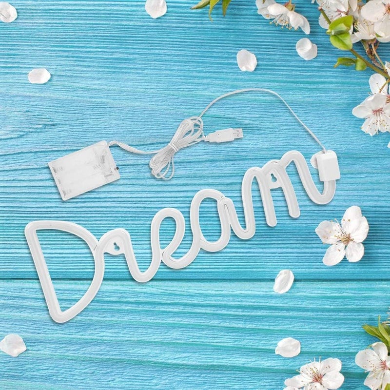 Dream Shape Decorative LED Light, Unique English Letter, USB or Battery Powered - Warm Lighting Effect, Modern Design, Ideal for Bedroom and Party - Image 2