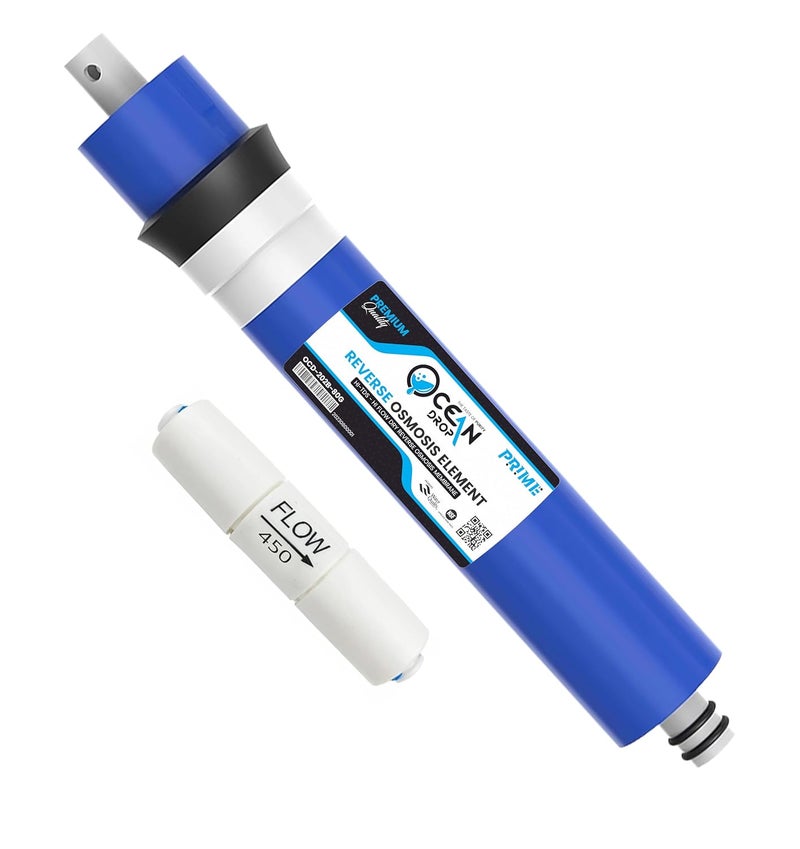 Ocean Drop High Built Quality 80 GPD RO Membrane Reverse Osmosis Membrane with 10001500 TDS Work Replacement for Under Sink Home Drinking RO Water Filter System with 450CC FR - Image 1