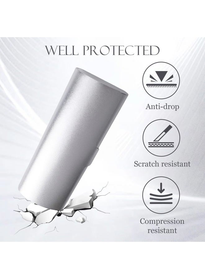 Hifot Hard Case Glasses Aluminium, Metal Case Reading Glasses Case for Women Men, silver, One size - Image 2