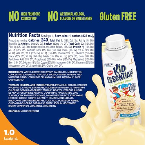 BOOST KID ESSENTIALS 1.0, Vanilla Vortex 24 x 8 fl oz carton - Image 2