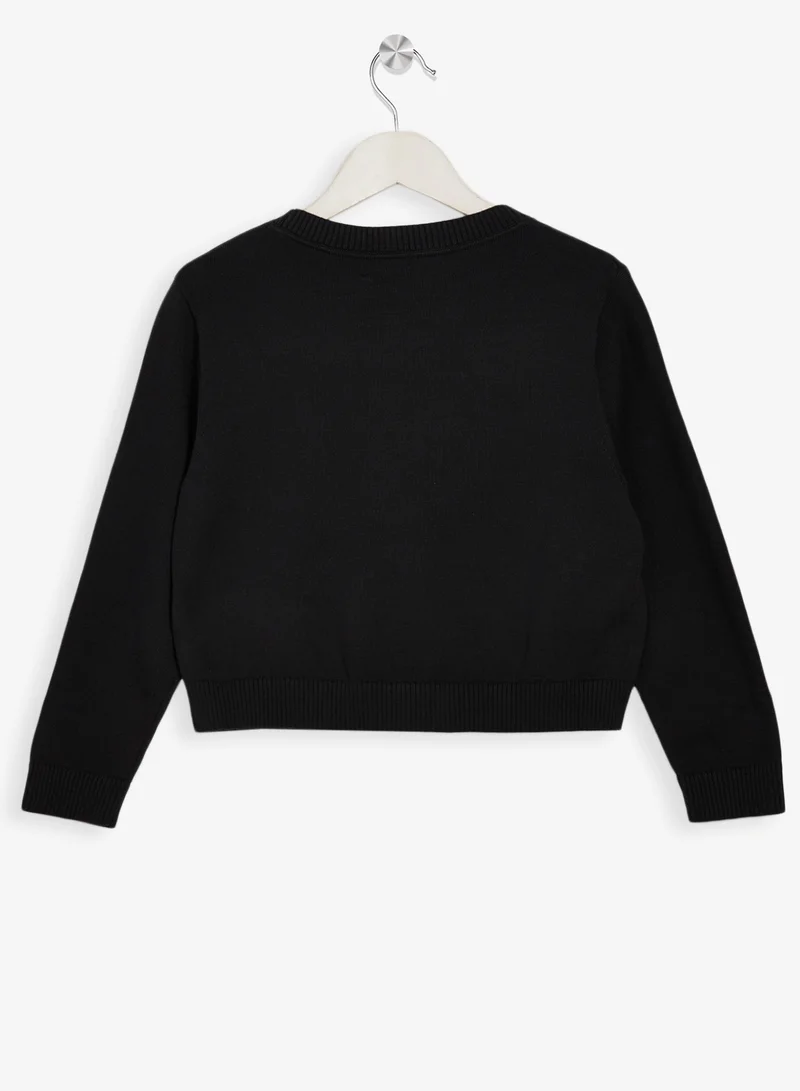 كالفن كلاين جينز كنزة قطنية مطبوعة للشباب