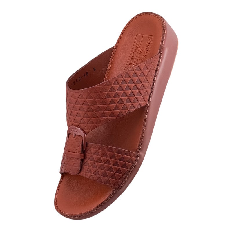 إيت صندل عربي يدوي الصنع للرجال من AET | شبشب رجالي خارجي | شبشب مفتوح من الأمام للاستخدام اليومي | جلد شامواه عربي أصلي مع إبزيم | تصميم جديد | نعل داخلي بلون بني فاتح | مريح وخفيف الوزن - Image 3