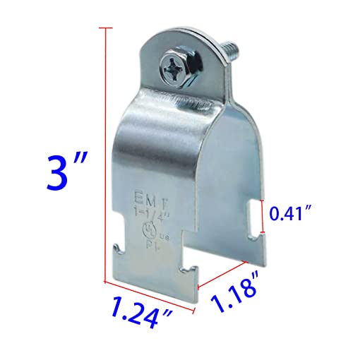 Baudelun 1-1/4" EMT Strut Clamps for Rigid Conduit and Pipe, 4 Packs Universal Steel Strut Clamps for Rigid Conduit and EMT, Standard Electro-Galvanized Assembled with Bolt and Nut - Image 2