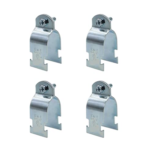 Baudelun 1-1/4" EMT Strut Clamps for Rigid Conduit and Pipe, 4 Packs Universal Steel Strut Clamps for Rigid Conduit and EMT, Standard Electro-Galvanized Assembled with Bolt and Nut - Image 1