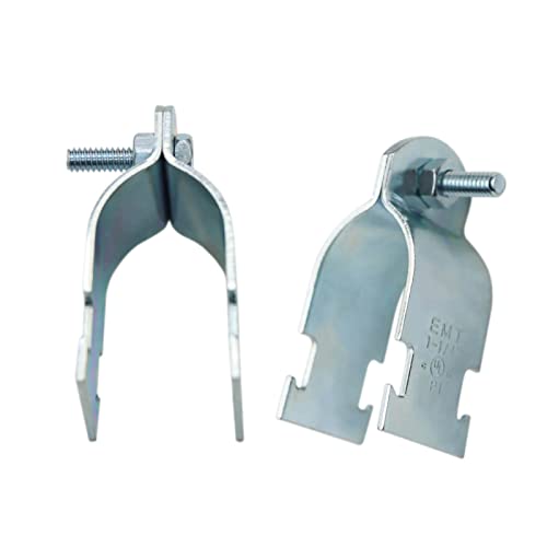 Baudelun 1-1/4" EMT Strut Clamps for Rigid Conduit and Pipe, 4 Packs Universal Steel Strut Clamps for Rigid Conduit and EMT, Standard Electro-Galvanized Assembled with Bolt and Nut - Image 4