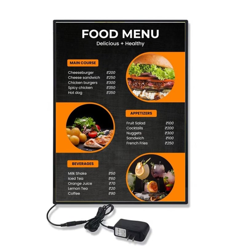 QAILUX Led Display Board for Advertising Slim LED Advertising Light Box Illuminated Poster Display Cafe Restaurants Menu Board Cinema Movie Poster Display Screen - White, A3 - Image 1