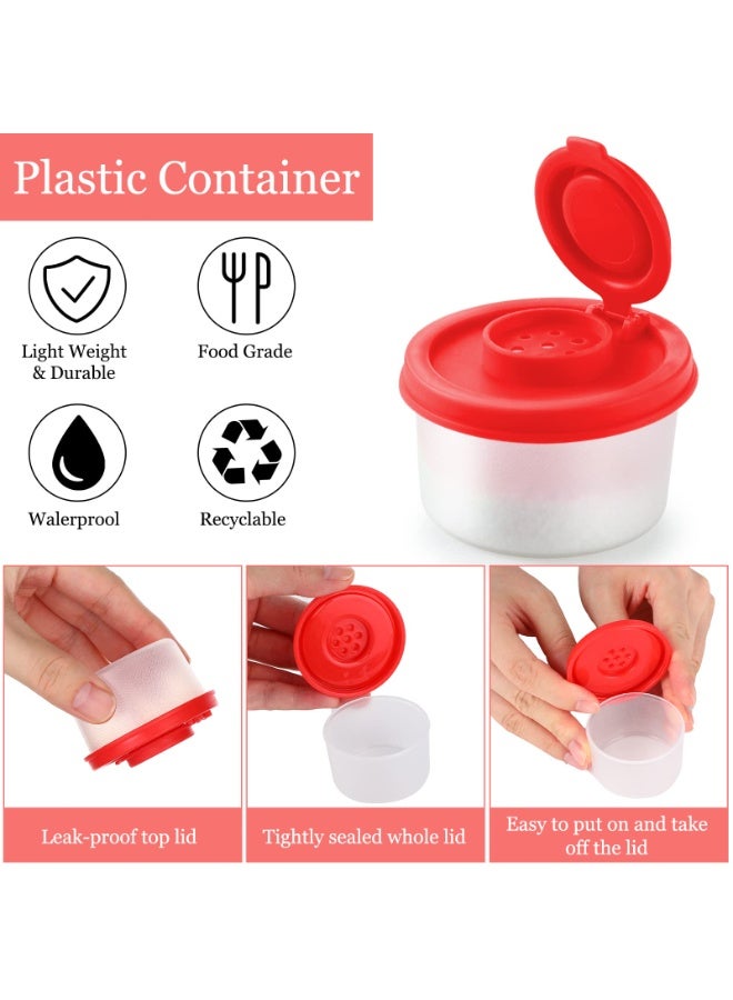 SUNSAR 4 Pieces Salt and Pepper Shakers Mini Moisture Resistant Salt and Pepper Shakers Set Plastic Pepper Shakers with Sealed Lids Transparent Travel Seasoning Dispenser Bottles - Image 3