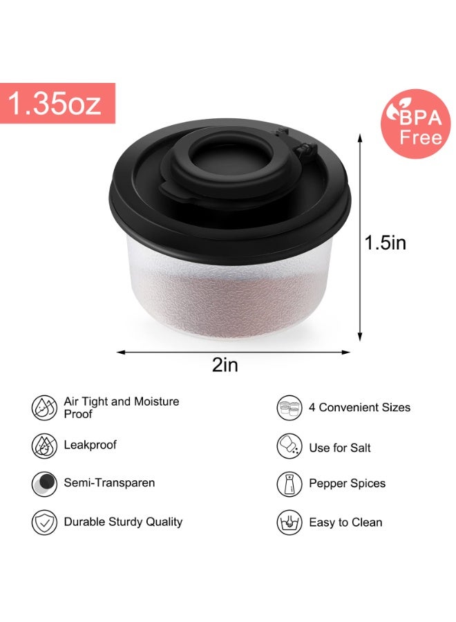 SUNSAR 4 Pieces Salt and Pepper Shakers Mini Moisture Resistant Salt and Pepper Shakers Set Plastic Pepper Shakers with Sealed Lids Transparent Travel Seasoning Dispenser Bottles - Image 2