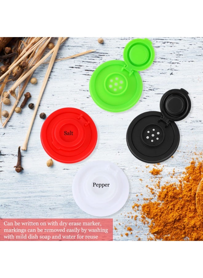 SUNSAR 4 Pieces Salt and Pepper Shakers Mini Moisture Resistant Salt and Pepper Shakers Set Plastic Pepper Shakers with Sealed Lids Transparent Travel Seasoning Dispenser Bottles - Image 4
