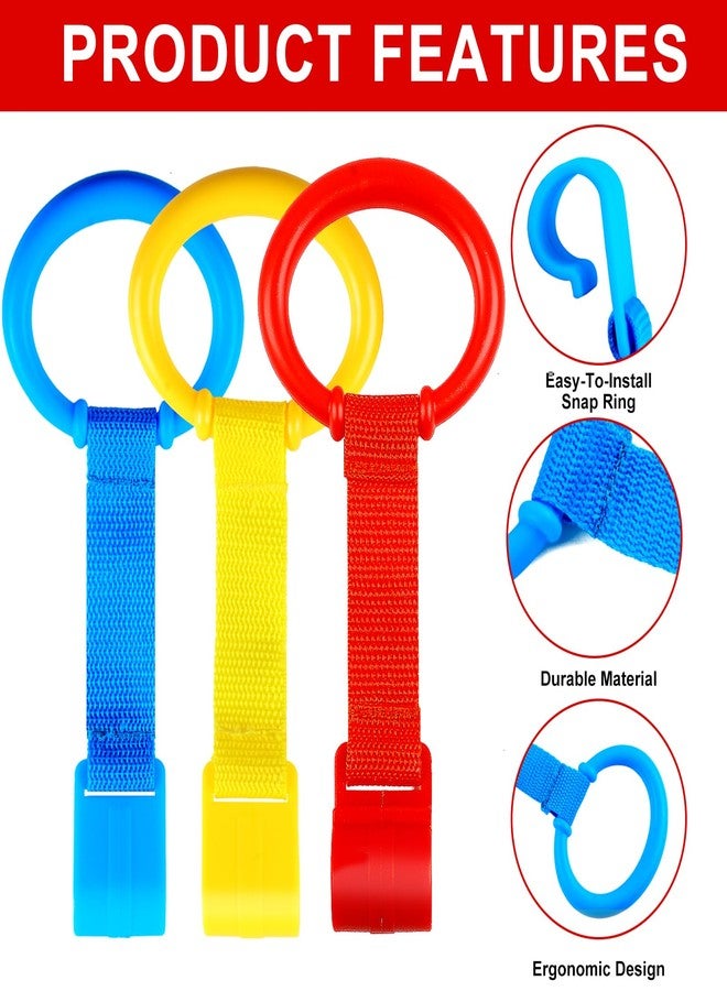 Rindion 3PCS Baby Pull Up Rings, Standing Walker Exercises Assistant Rings, Playpen Crib Hook Ring - Baby Walking Training Tool - Image 4