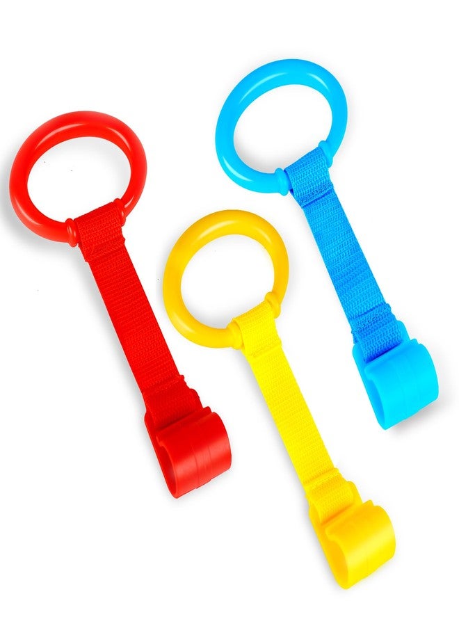 Rindion 3PCS Baby Pull Up Rings, Standing Walker Exercises Assistant Rings, Playpen Crib Hook Ring - Baby Walking Training Tool - Image 1