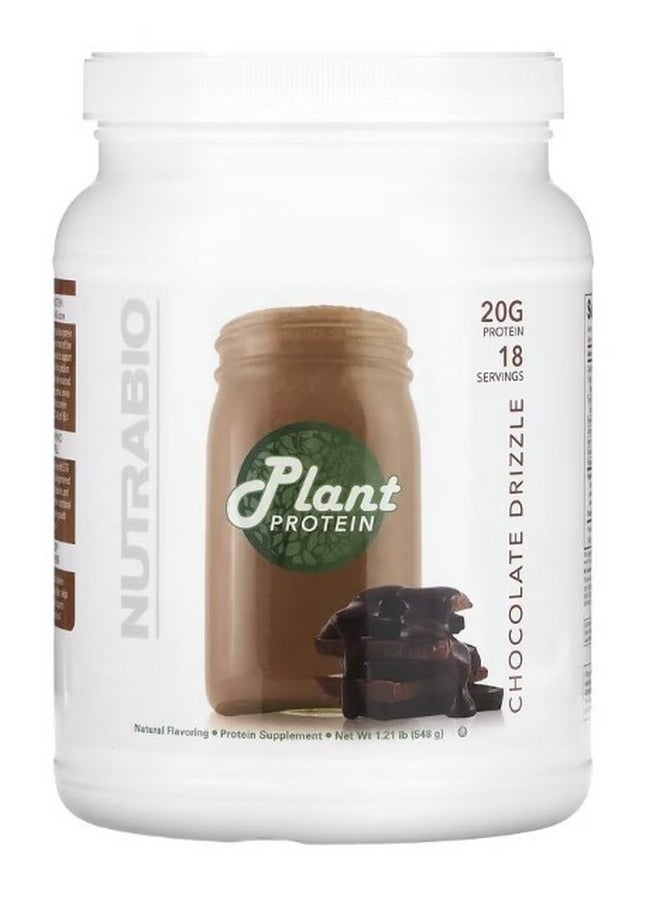 NutraBio Plant Protein Chocolate Drizzle  1.21 lb 548 g  - Image 1