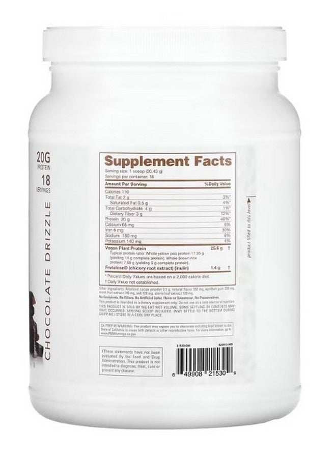 NutraBio Plant Protein Chocolate Drizzle  1.21 lb 548 g  - Image 2