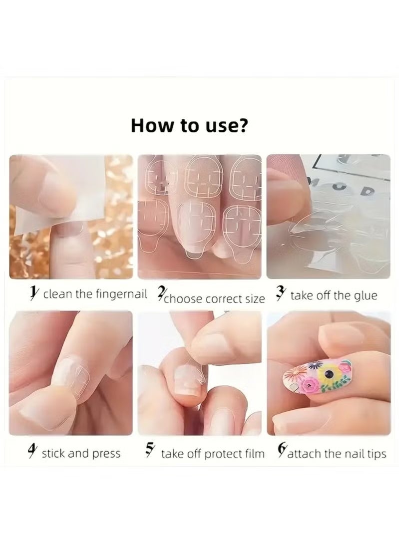 240 Pcs Thin Breathable Adhesive Tabs Fake Nail Glue Sticker 10 Sheets Super Sticky Double Sided Tips (Germany Jelly Gel) Flexible for Acrylic False Nails Manicure Tape (240 Pcs) - Image 4