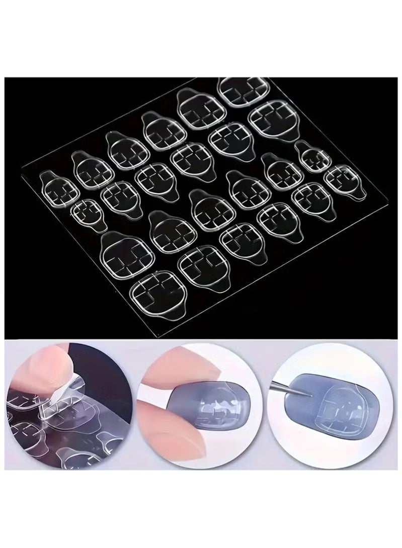 240 Pcs Thin Breathable Adhesive Tabs Fake Nail Glue Sticker 10 Sheets Super Sticky Double Sided Tips (Germany Jelly Gel) Flexible for Acrylic False Nails Manicure Tape (240 Pcs) - Image 5