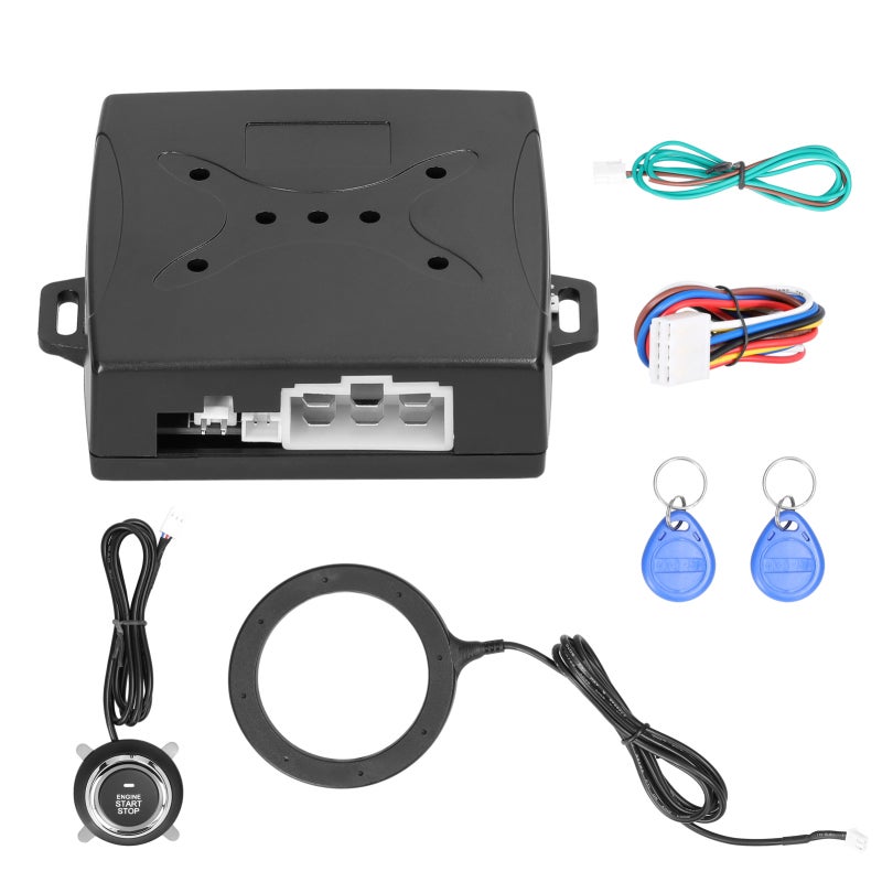 Car Alarm System Black: Universal Compatibility, Easy To Install - One-Button Engine Start Stop For Most 12.0V Cars - Image 1