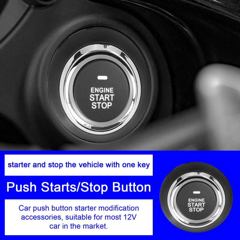 Car Alarm System Black: Universal Compatibility, Easy To Install - One-Button Engine Start Stop For Most 12.0V Cars - Image 3